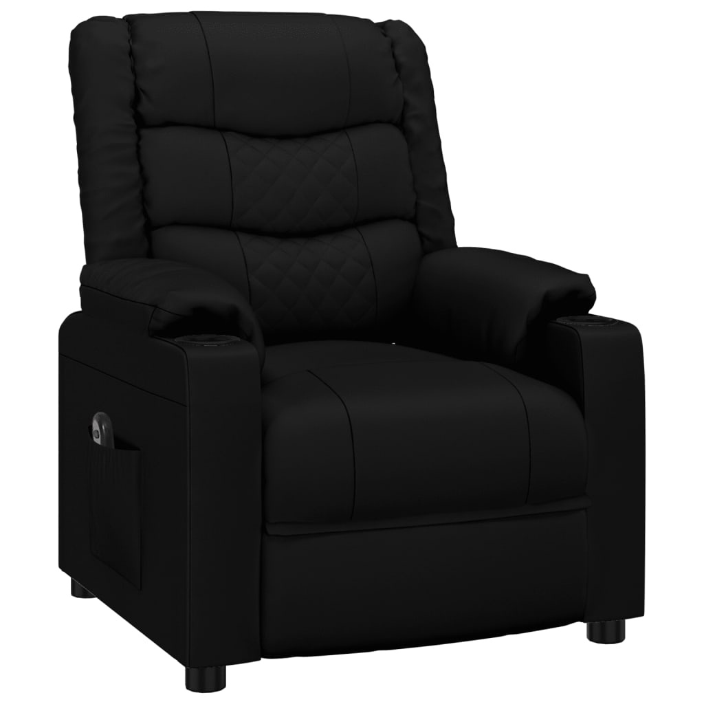 Poltrona reclinável elétrica couro artificial preto