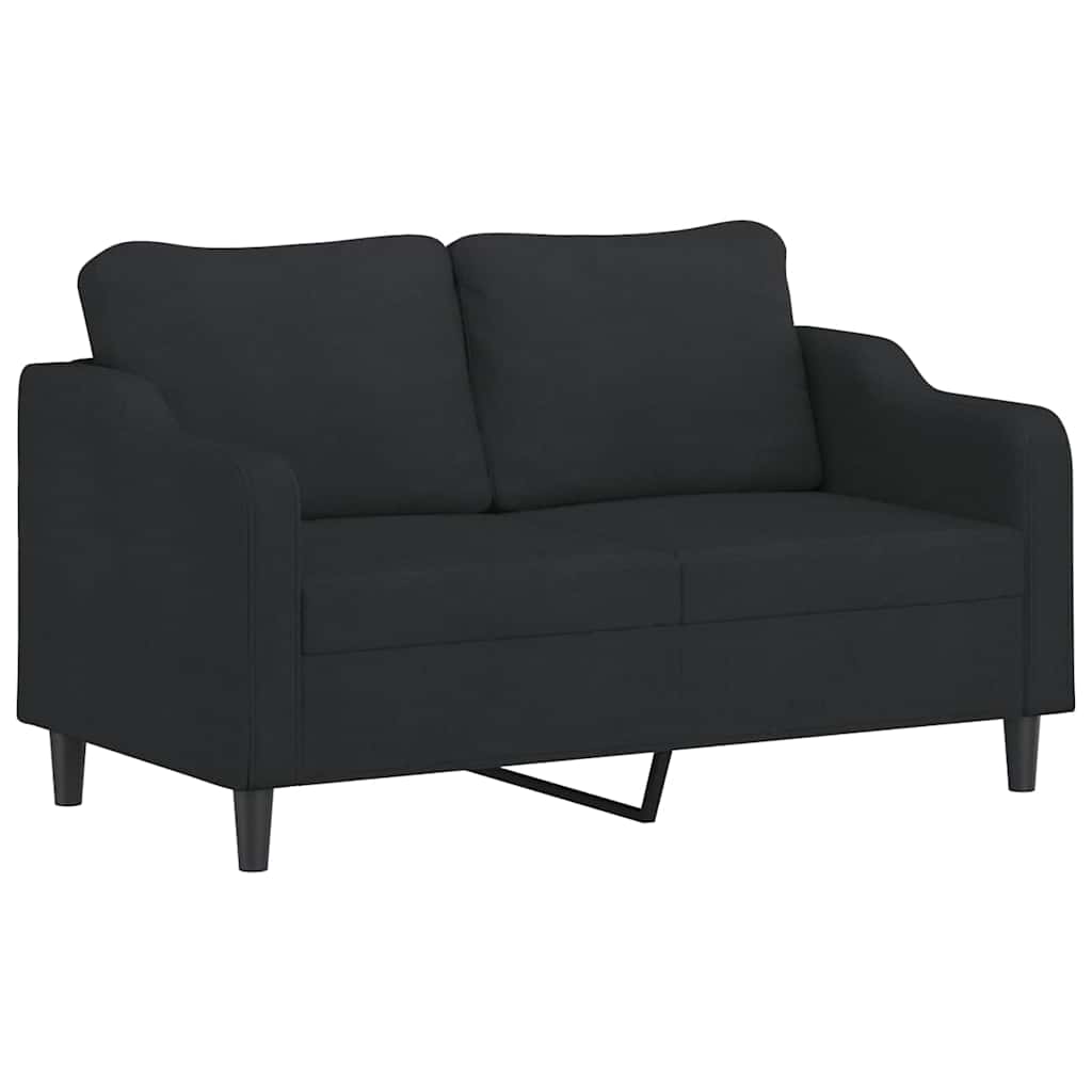 3 Pcs conjunto de sofás com almofadões tecido preto