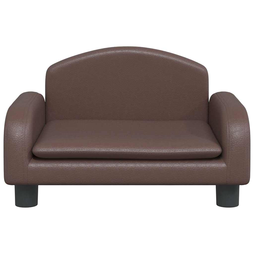 Cama para cães 50x40x30 cm couro artificial castanho