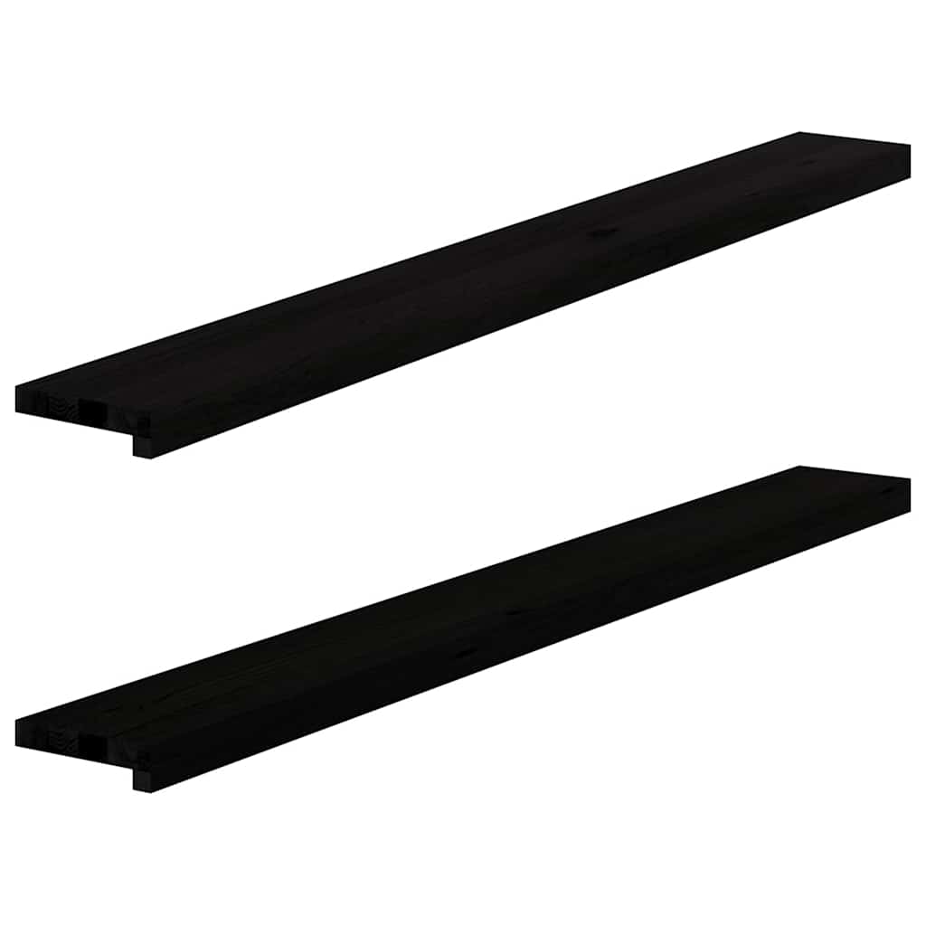 Soleiras da janela 2 pcs 140x15x2 cm carvalho castanho-preto