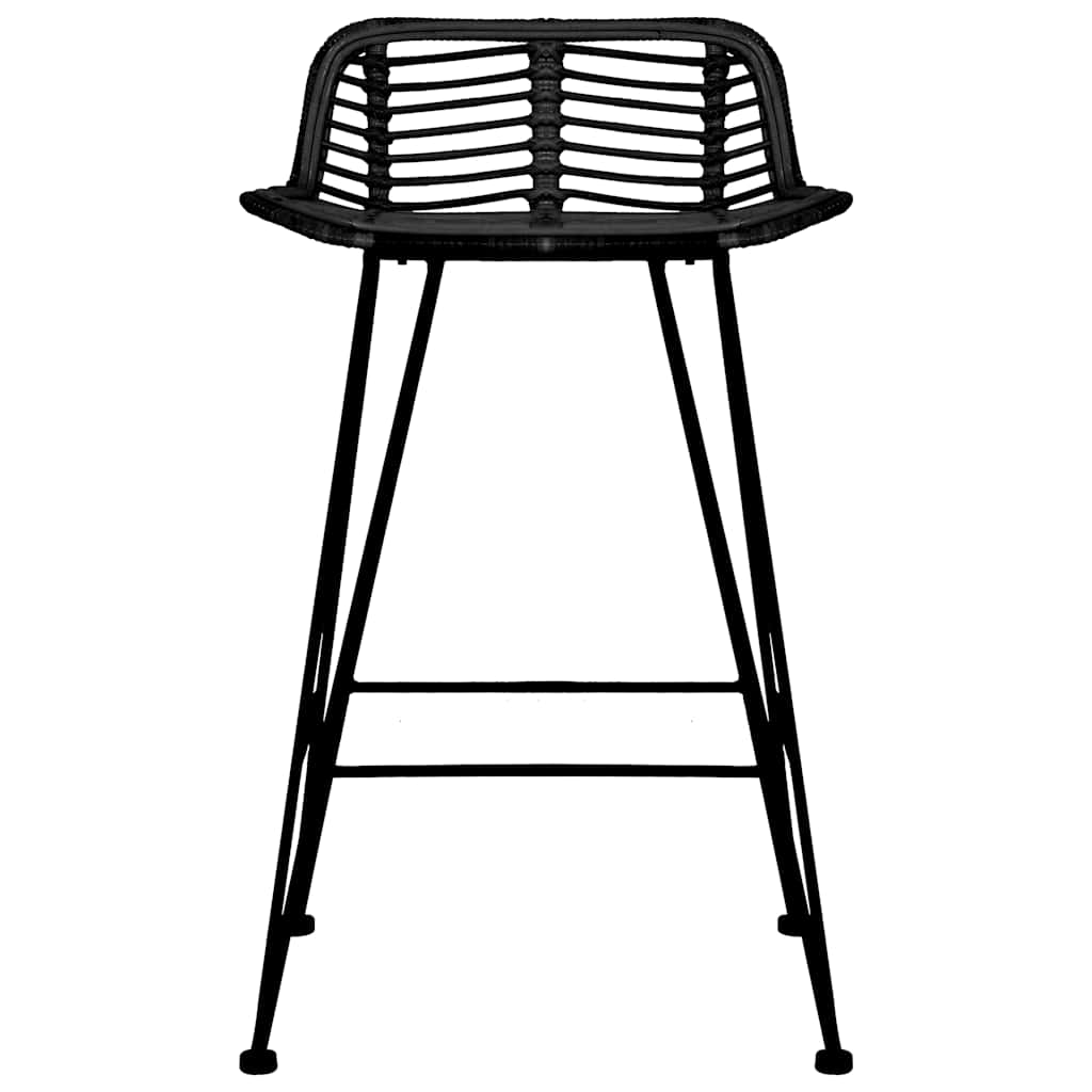 Cadeiras de bar 2 pcs vime preto