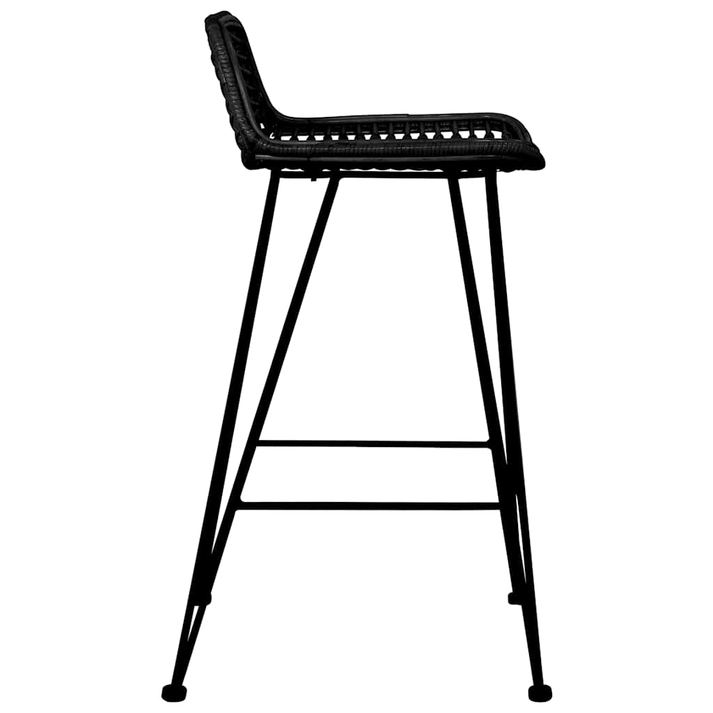 Cadeiras de bar 2 pcs vime preto