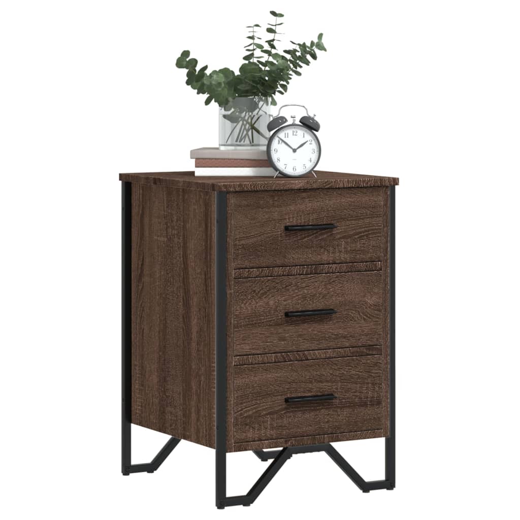 Mesa cabeceira 40x41x60 cm derivados madeira carvalho castanho