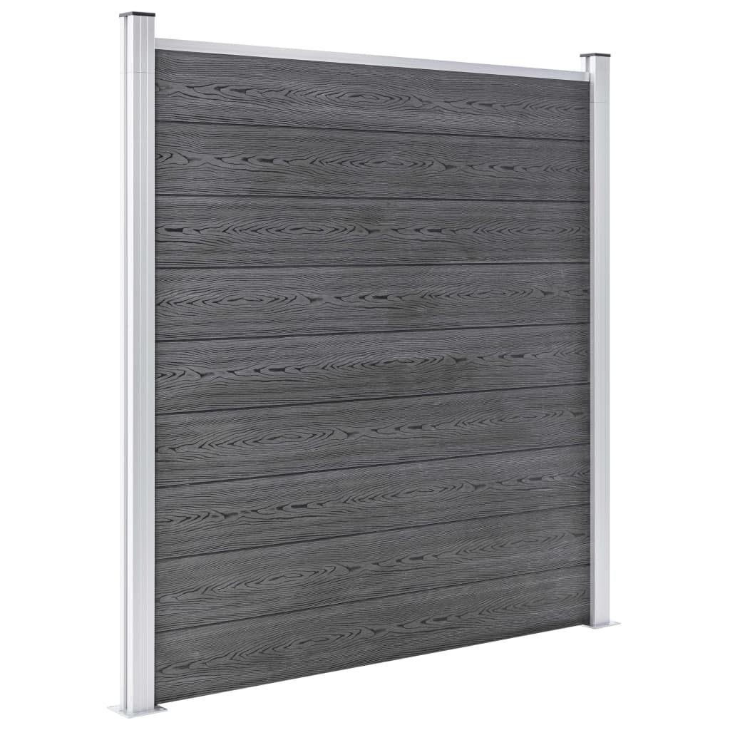 Painel de vedação para jardim 526x186 cm wpc cinzento