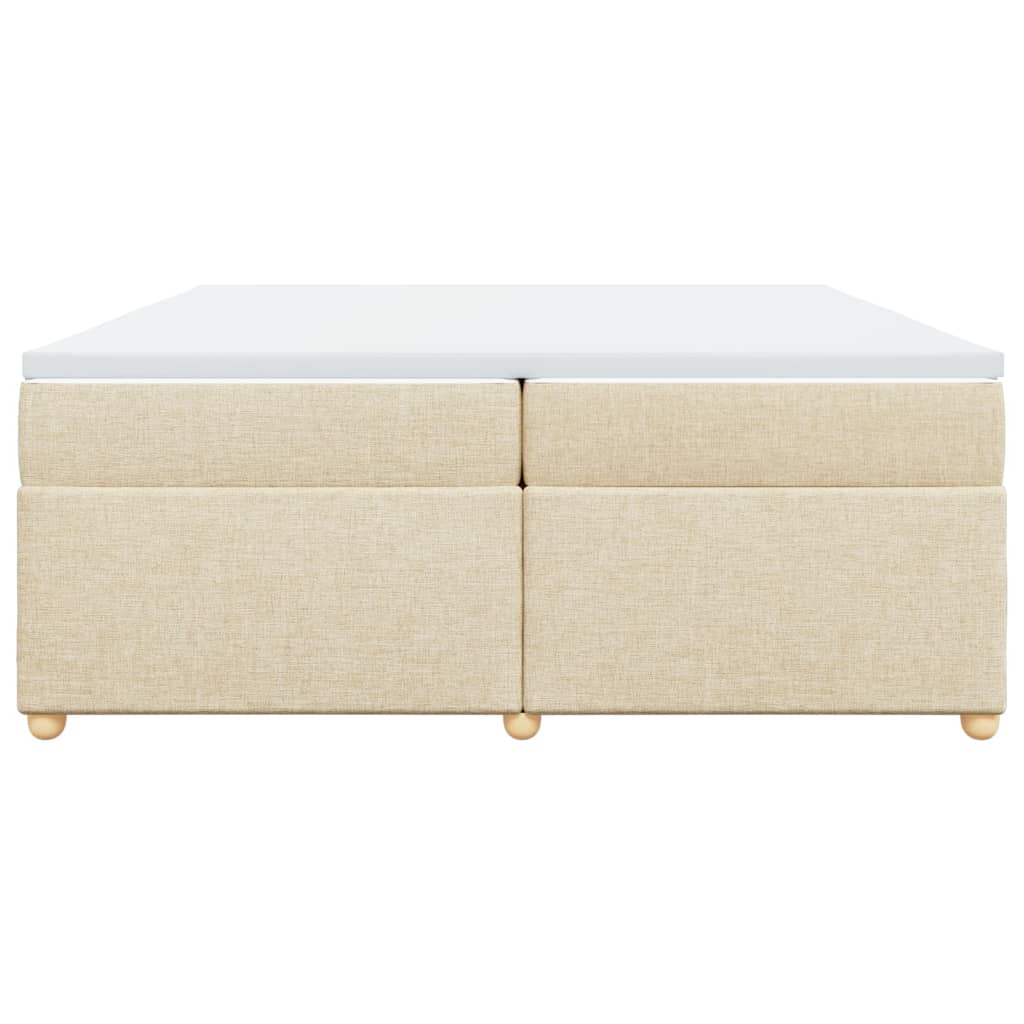 Cama com molas/colchão 200x200 cm tecido cor creme