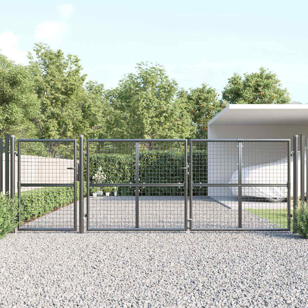Portão de jardim em tela antracite 400x125 cm aço galvanizado.