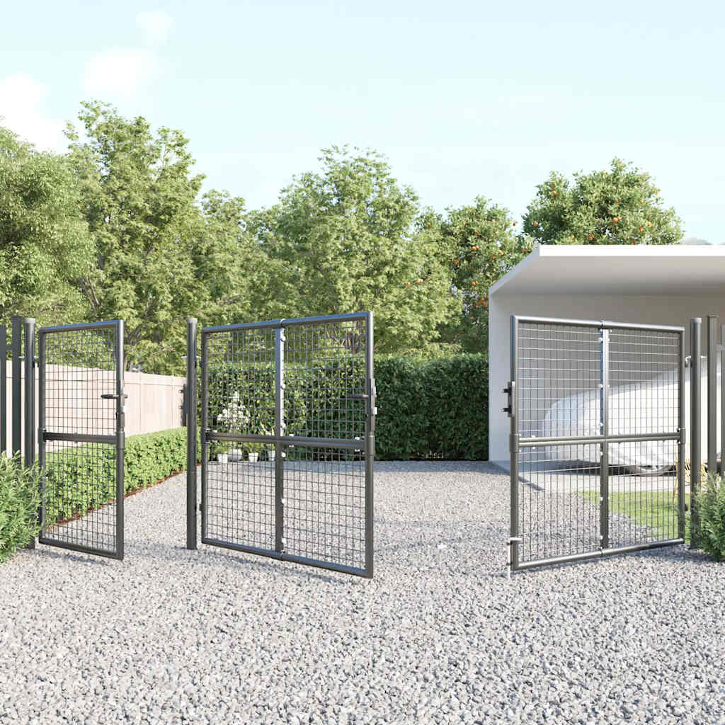 Portão de jardim em tela antracite 400x125 cm aço galvanizado.