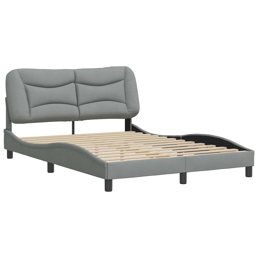 Estrutura de cama sem colchão hvar 140x190 cm tecido cinzento-claro