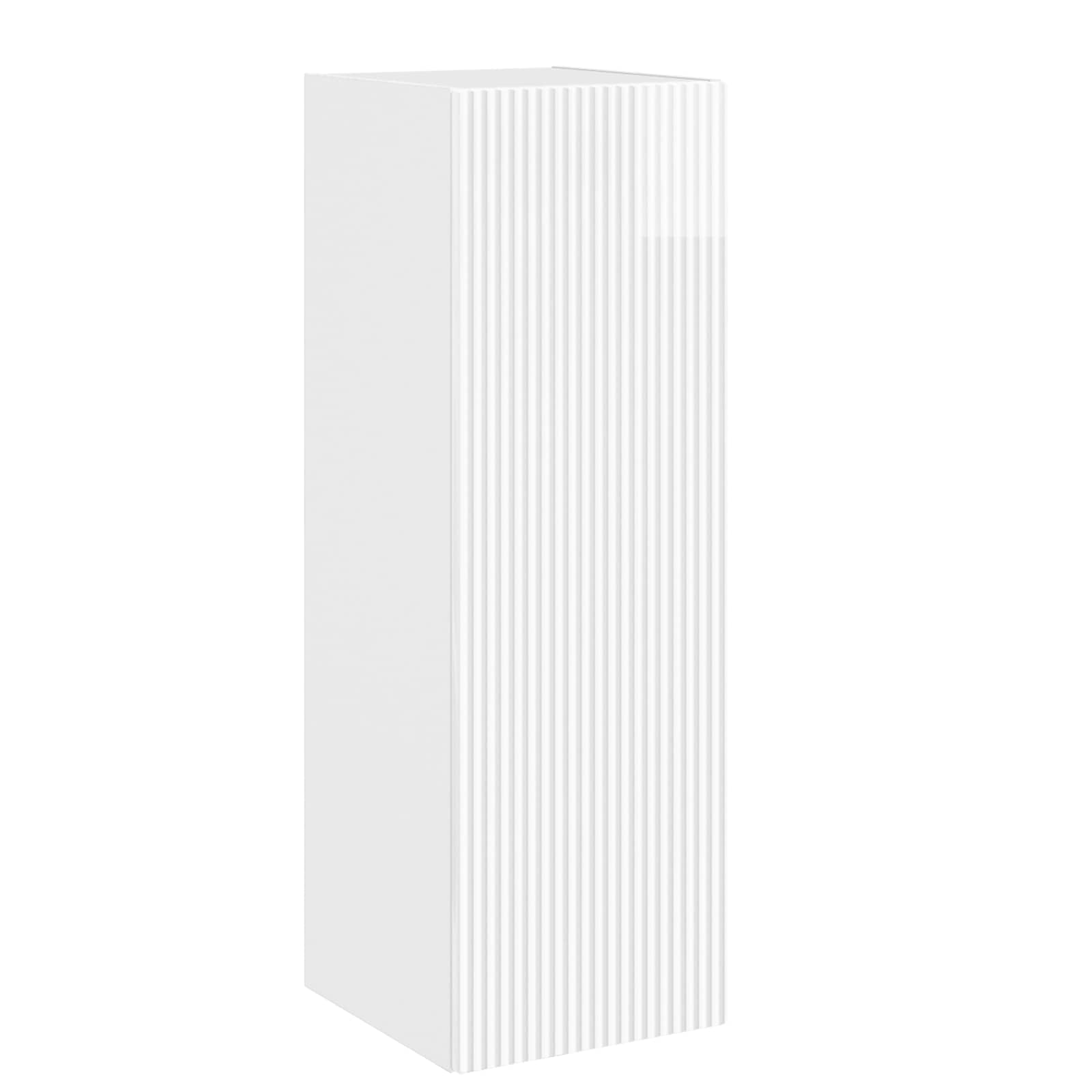 Gabinete de banheiro suspenso branco brilhante