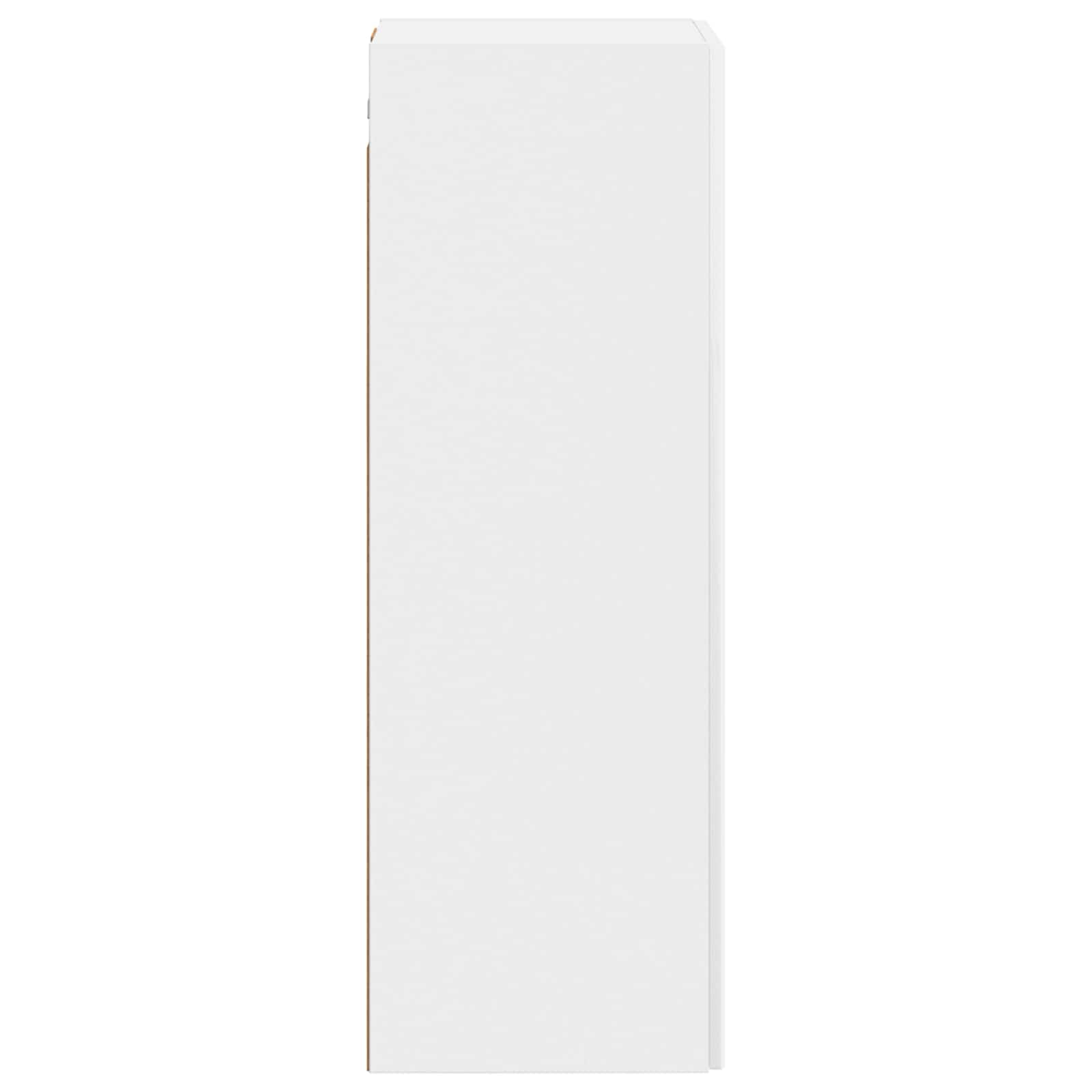 Gabinete de banheiro suspenso branco brilhante