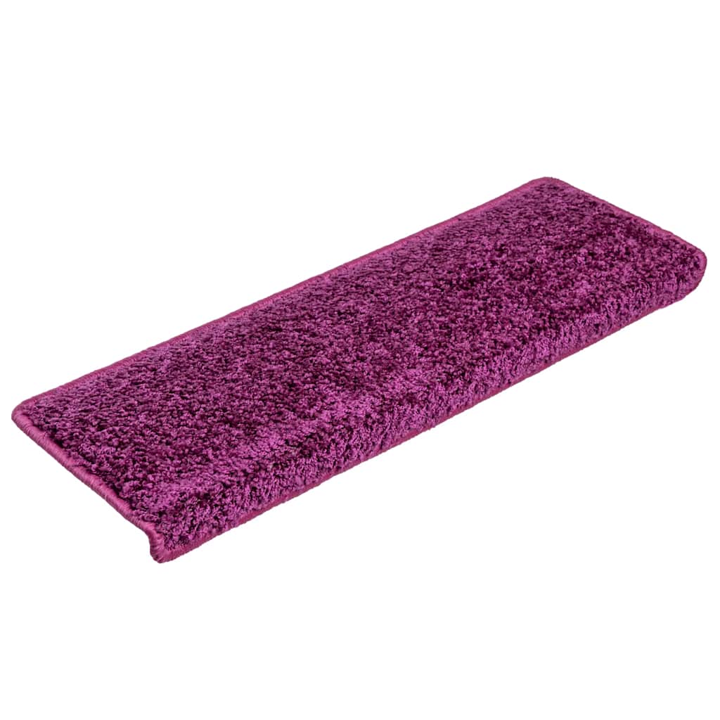Tapetes de escada 10 peças 65x21x4 cm roxo com borda retangular
