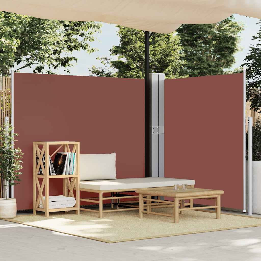 Toldo lateral retrátil para pátio 170x1200 cm castanho