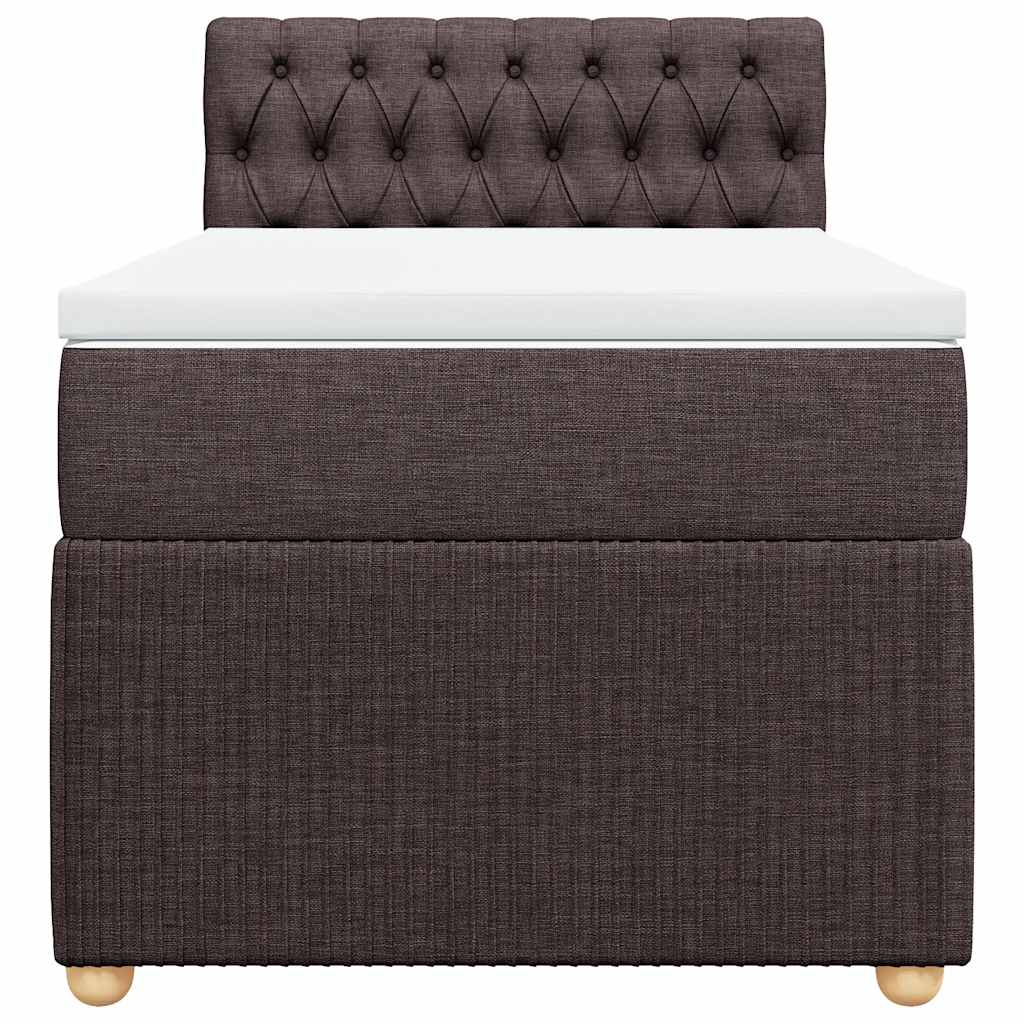 Cama com molas/colchão 90x190 cm tecido castanho-escuro