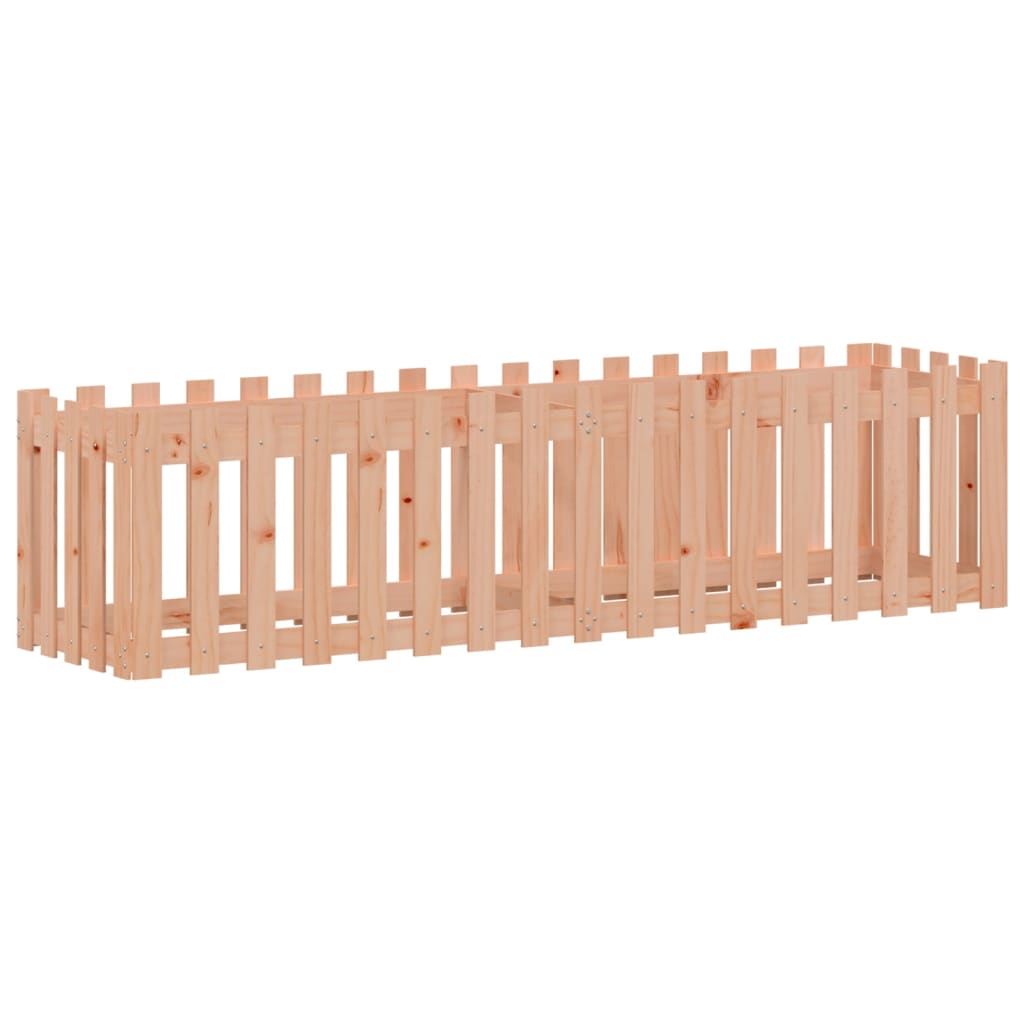 Canteiro elevado c/ design de cerca 200x50x50cm madeira douglas