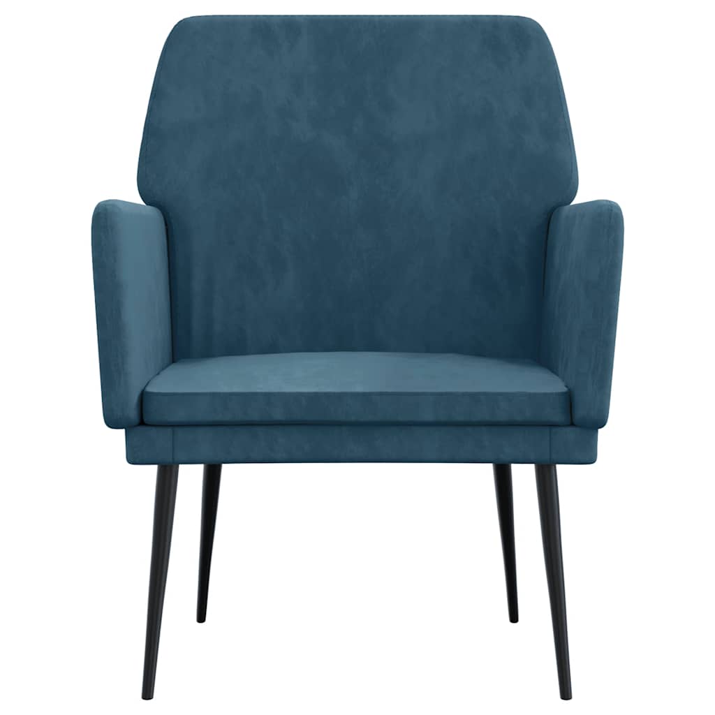 Cadeira c/ apoio de braços 62x79x79 cm veludo azul