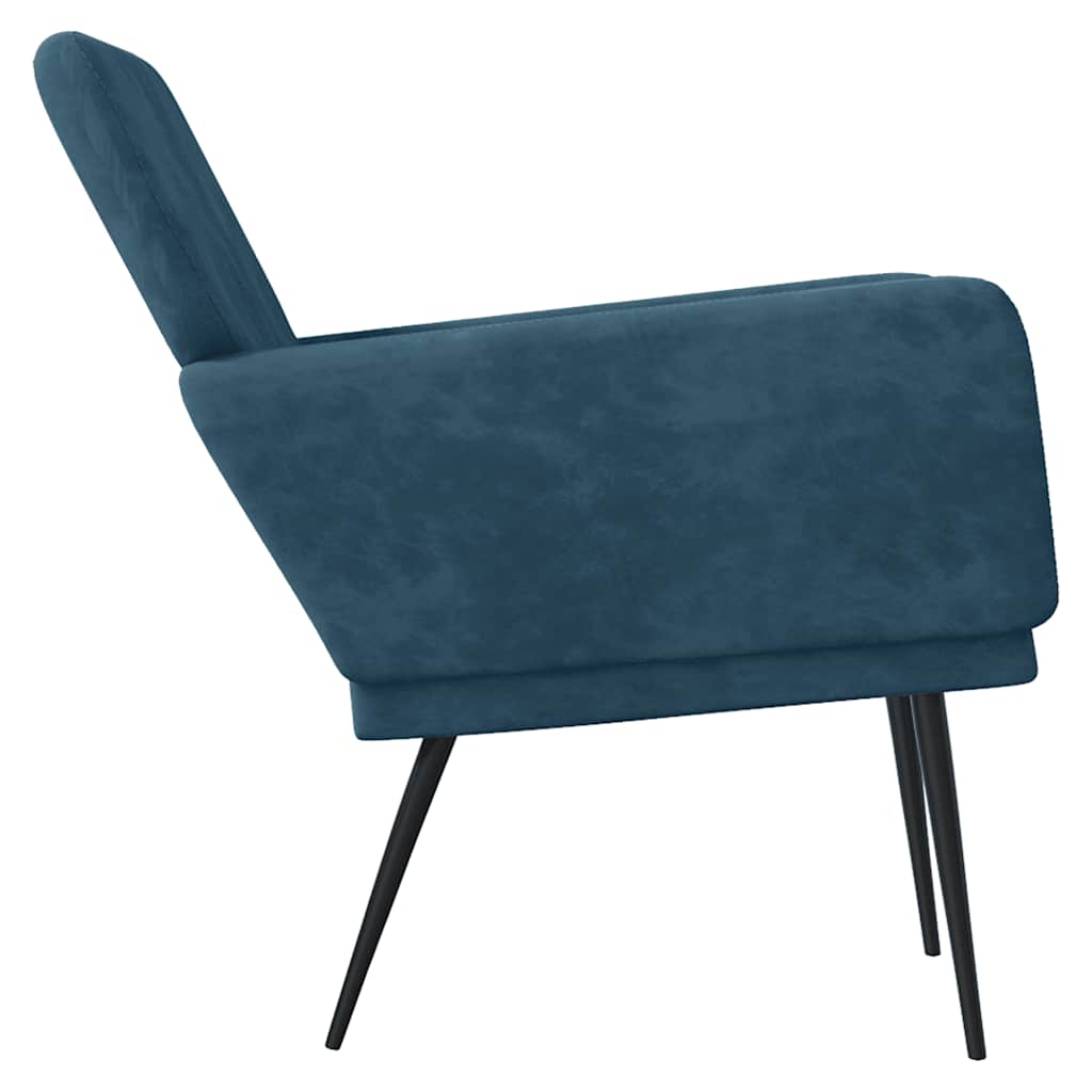 Cadeira c/ apoio de braços 62x79x79 cm veludo azul