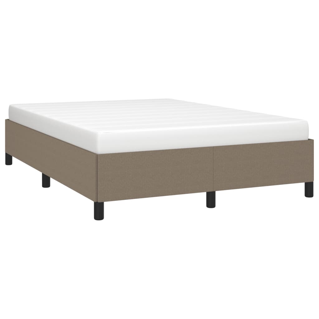 Cama sem colchão 140x200 cm tecido castanho-acinzentado