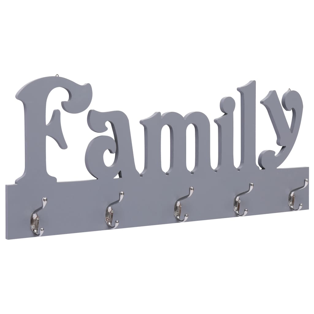 Cabide de parede family 74x29,5 cm cinzento