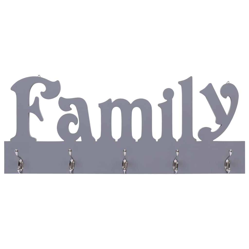Cabide de parede family 74x29,5 cm cinzento