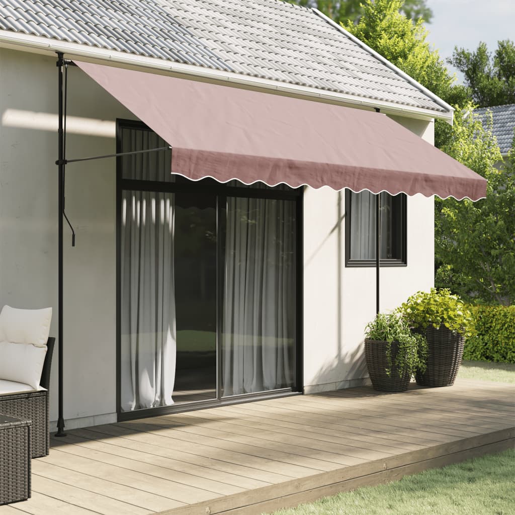 Tecido de substituição para sanefa de toldo 350 cm riscas castanho