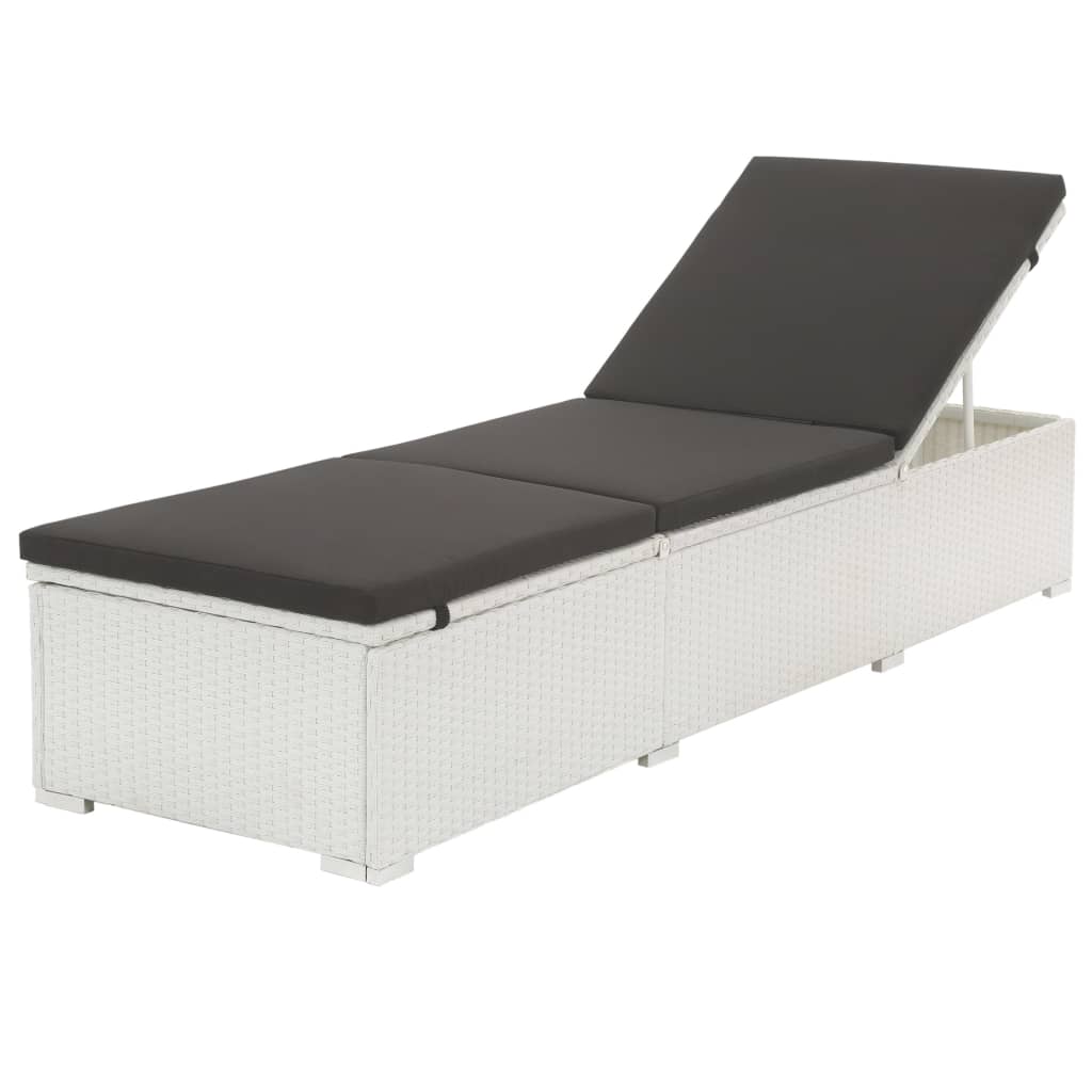 Espreguiçadeira com almofadão vime PE branco