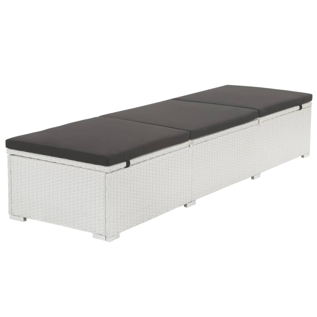 Espreguiçadeira com almofadão vime PE branco