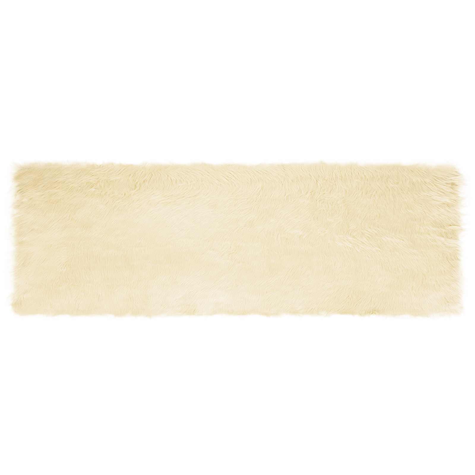 Tapete de de ovelha sintética tafalla creme 80 x 250 cm