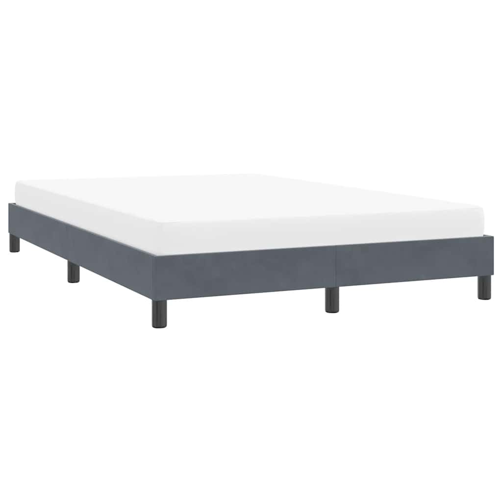 Estrutura de cama sem colchão 140x210 cm veludo cinzento escuro