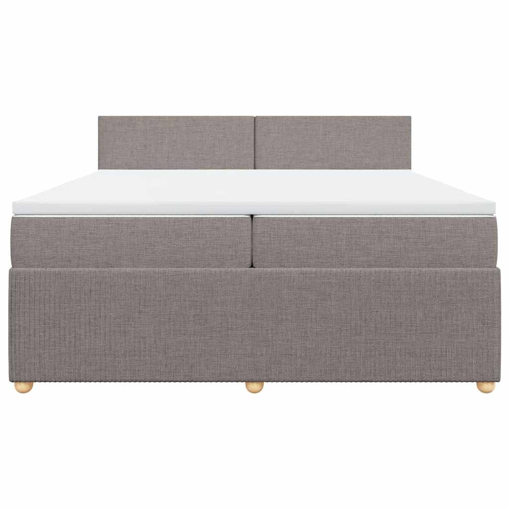 Cama com molas/colchão 200x200 cm tecido castanho-acinzentado
