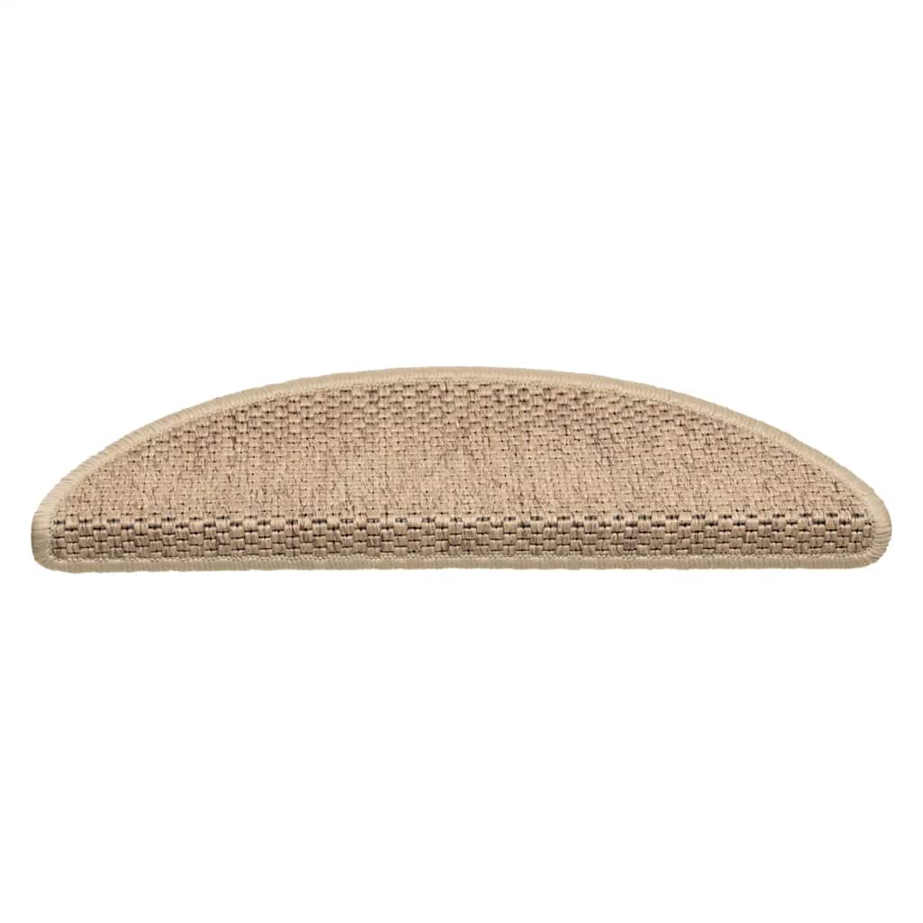 Tapetes escada adesivos aspeto sisal 30 pcs 56x17x3cm cor areia