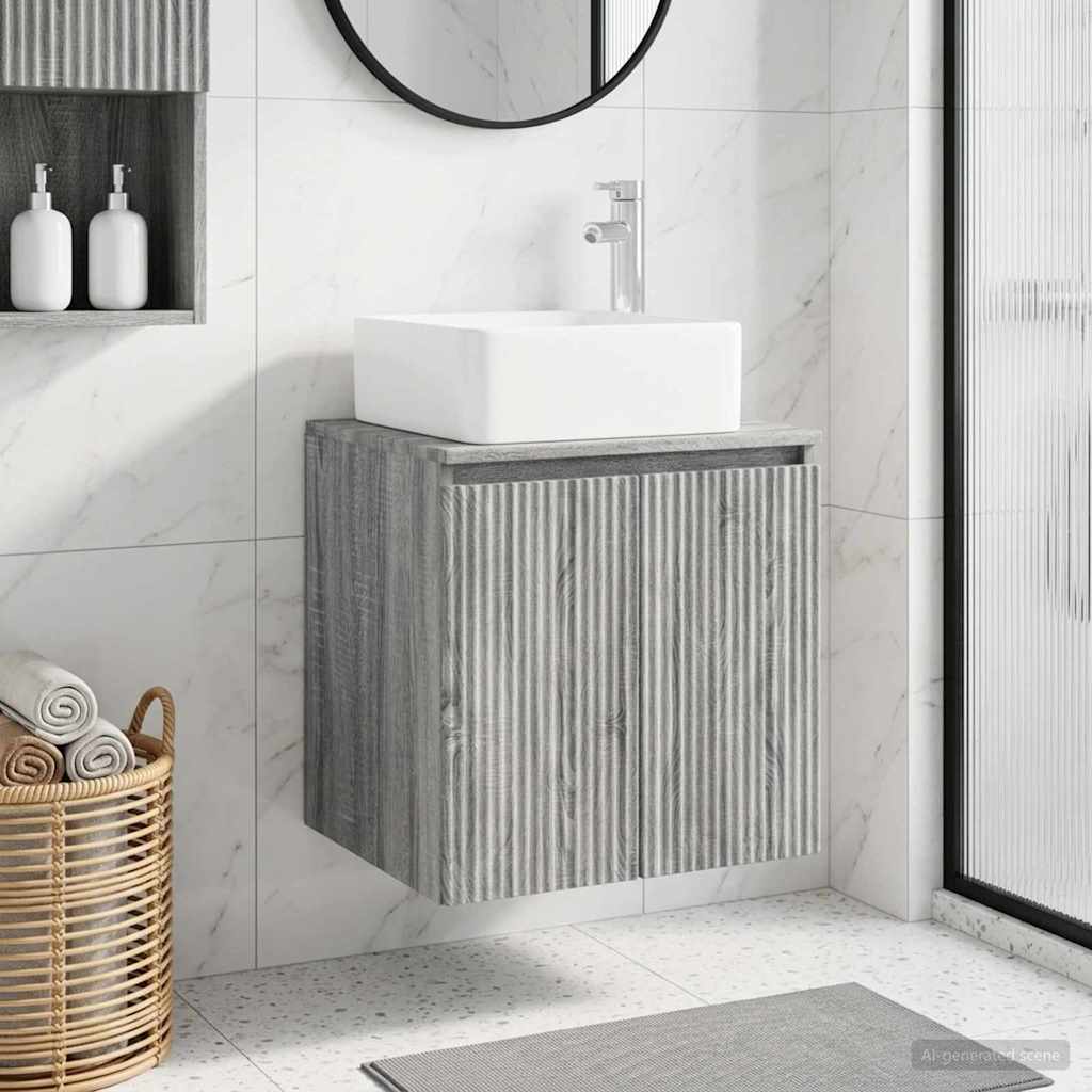 Vaidade com pia suspensa sonoma cinzento 49,5 x 41 x 63 cm