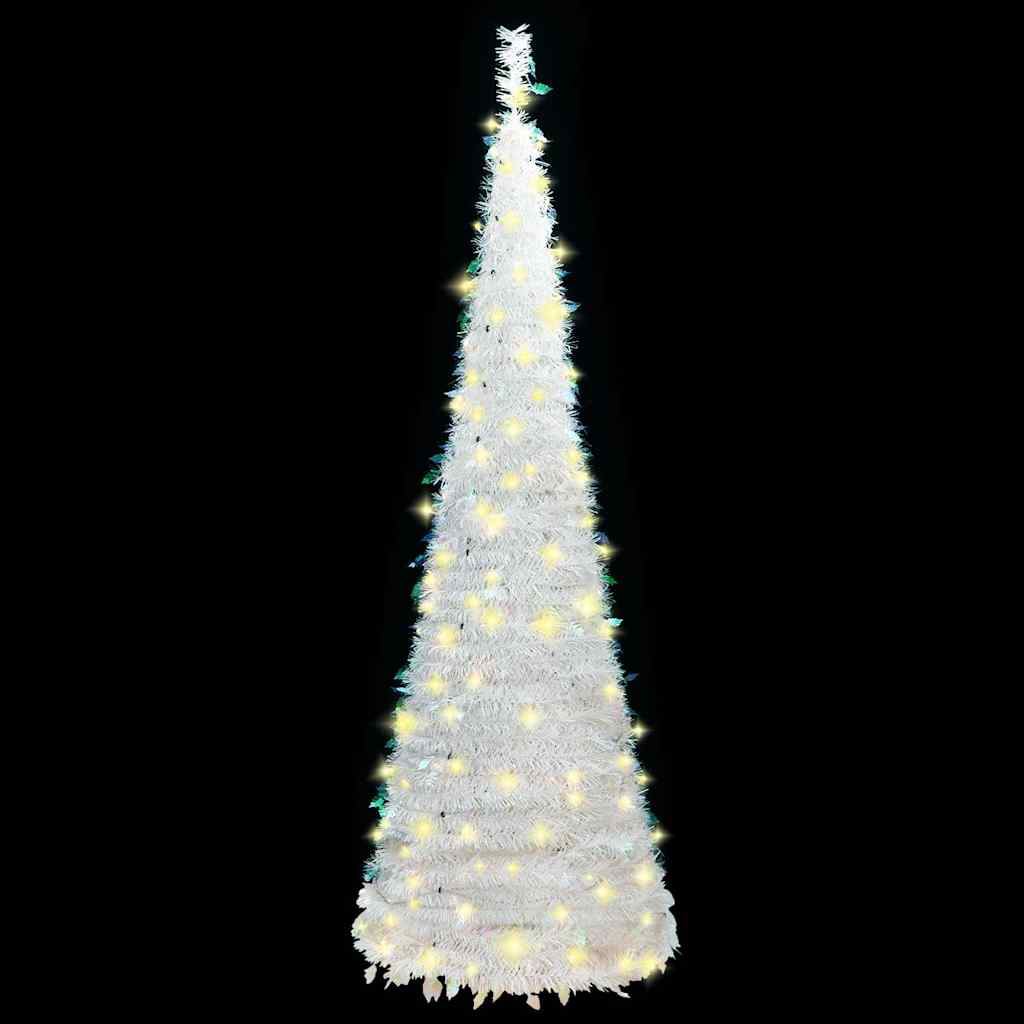 Árvore de natal artificial pop-up c/ 150 luzes LED 180cm branco