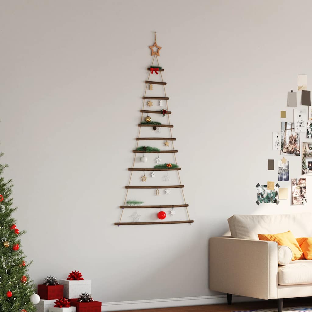 Árvore de natal suspensa com estrela no topo 74x150 cm galho natural