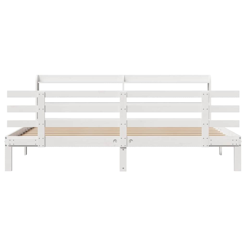 Estrutura de cama c/ cabeceira sem colchão 200x200 cm branco