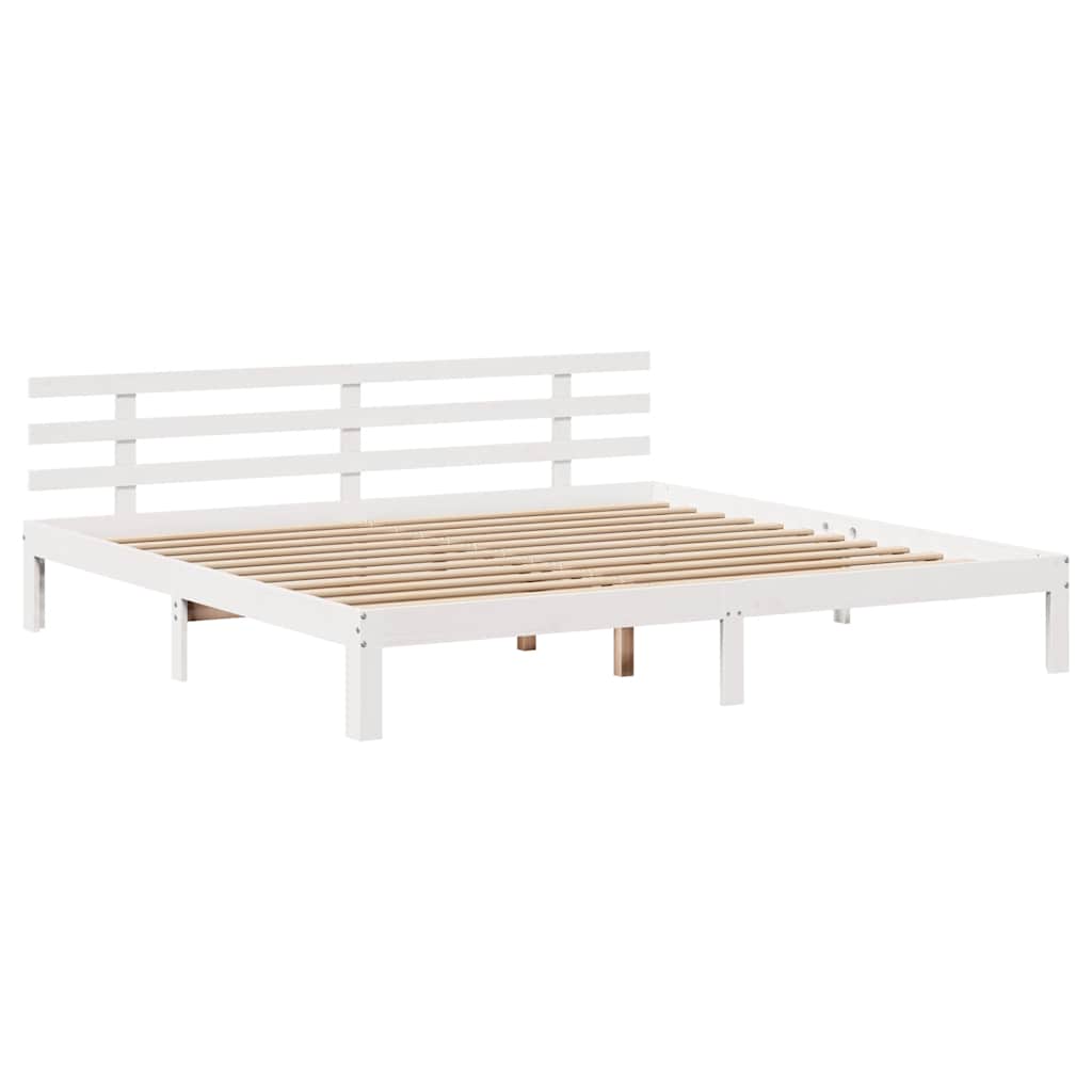 Estrutura de cama c/ cabeceira sem colchão 200x200 cm branco