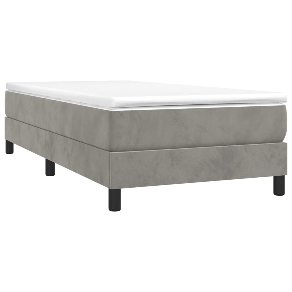 Estrutura de cama com molas 90x190 cm veludo cinzento-claro