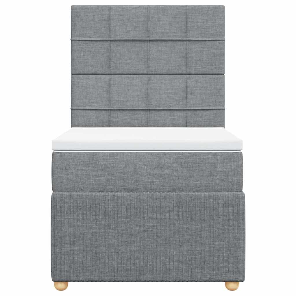 Cama com molas/colchão 90x190 cm tecido cinzento-claro