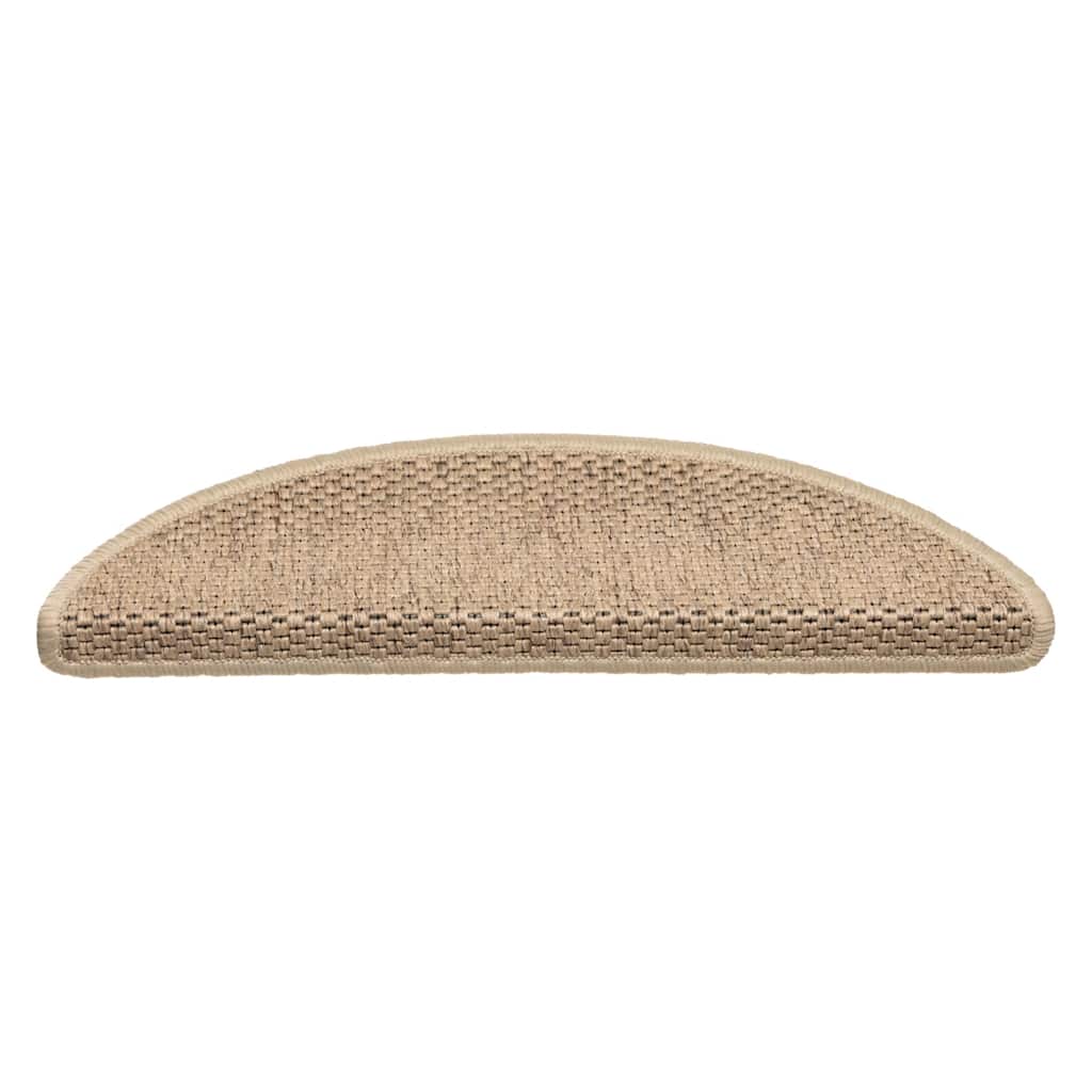 Tapetes escada adesivos aspeto sisal 15 pcs 56x17x3cm cor areia