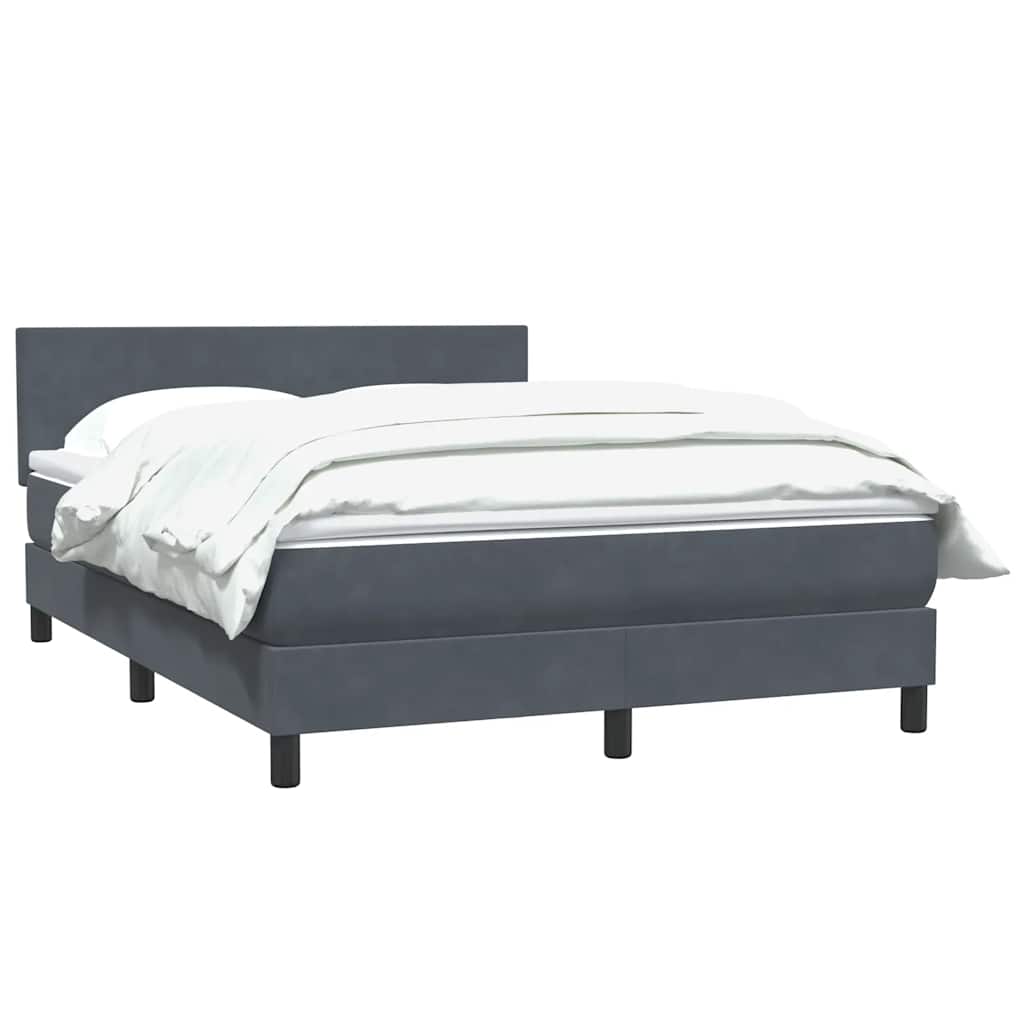 Cama com molas/colchão 160x210 cm veludo cinzento-escuro