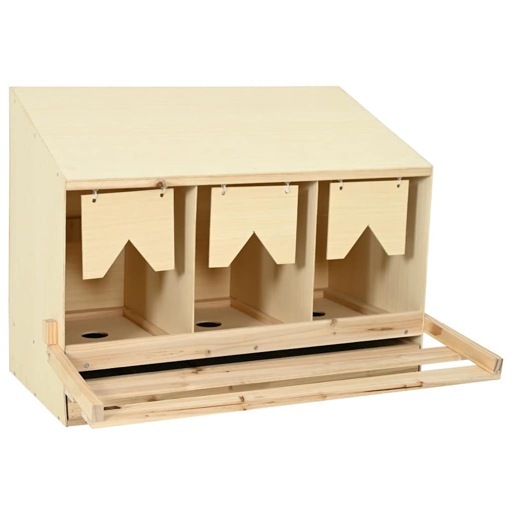 Ninho p/ galinhas 3 compartimentos 93x40x65 cm pinho maciço