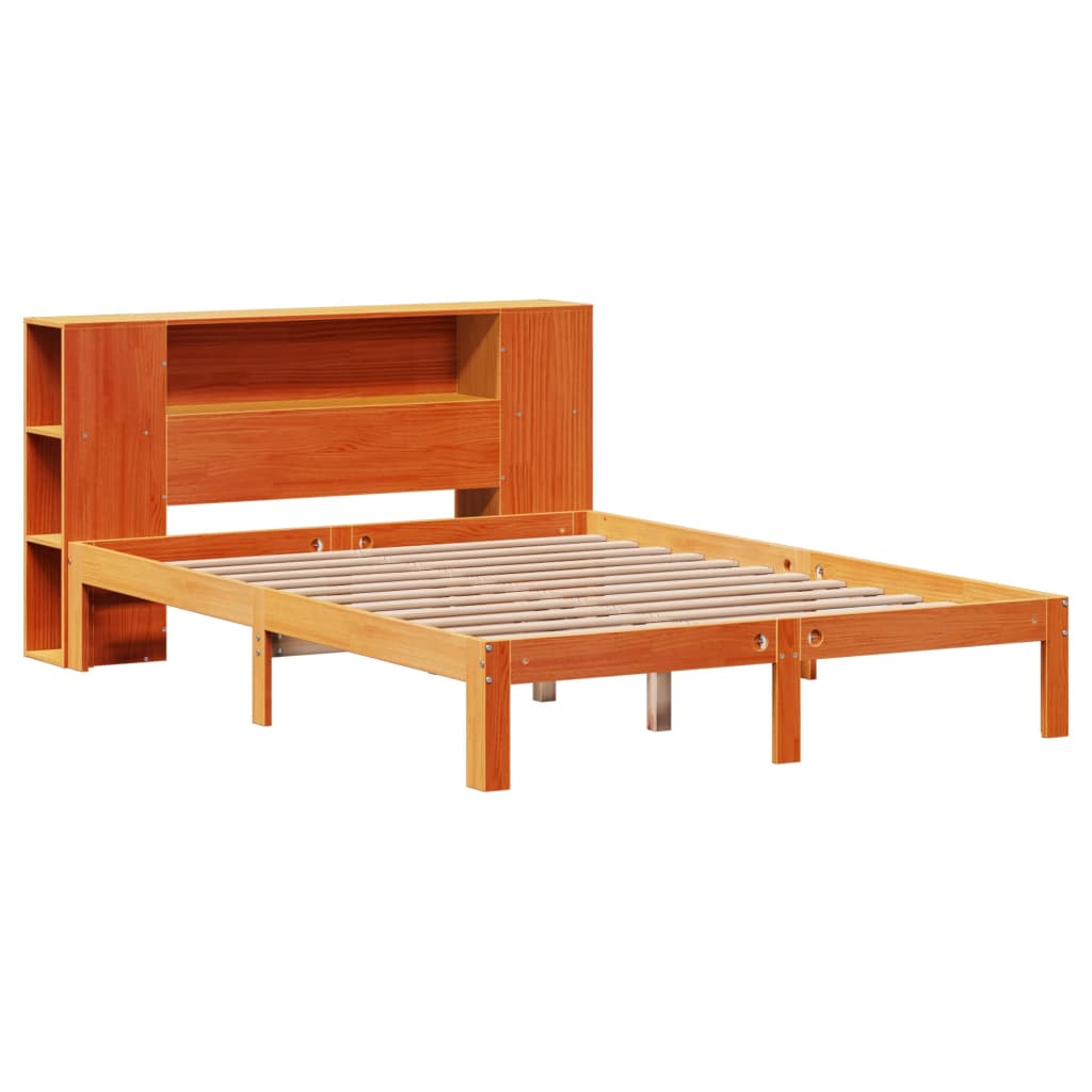 Cama com estante sem colchão 135x190 cm pinho maciço