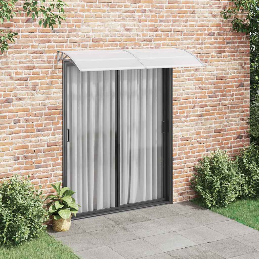 Toldo para porta 200x75 cm PC cinzento e transparente