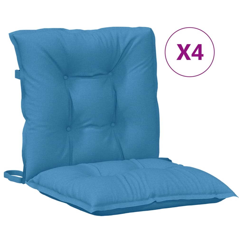 Almofadões lombares p/ cadeiras 4pcs mesclado tecido azul