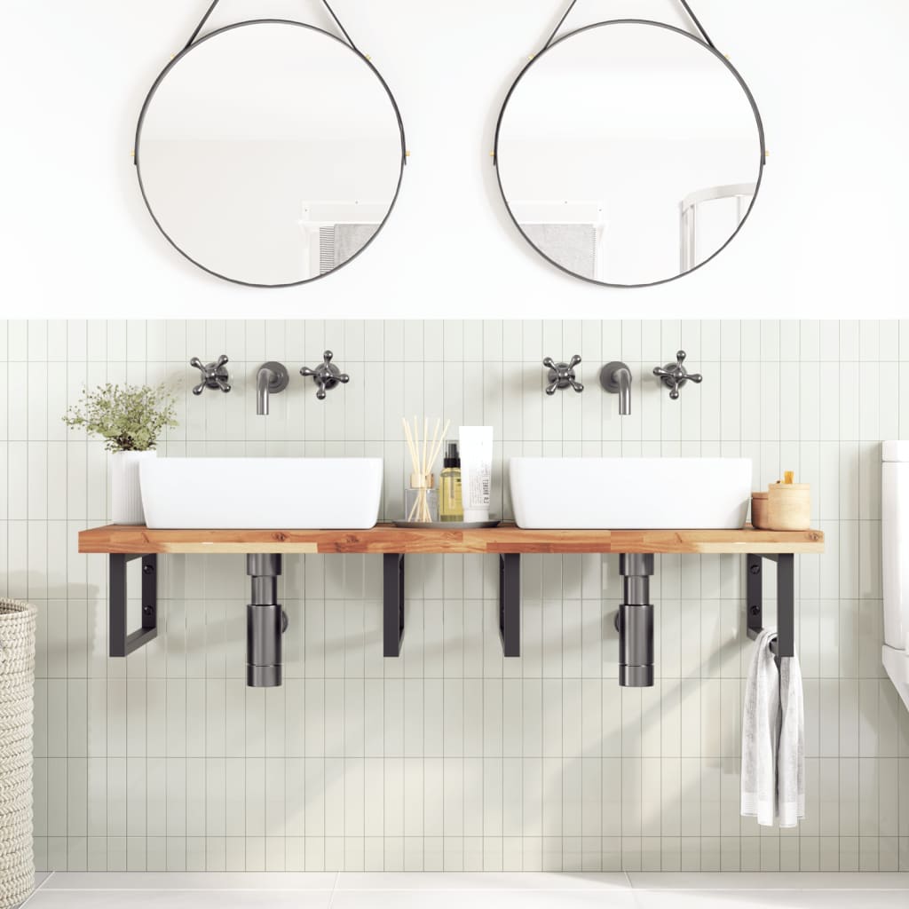 Tampo p/ móvel de wc 120x50x4cm acácia maciça acabamento a óleo