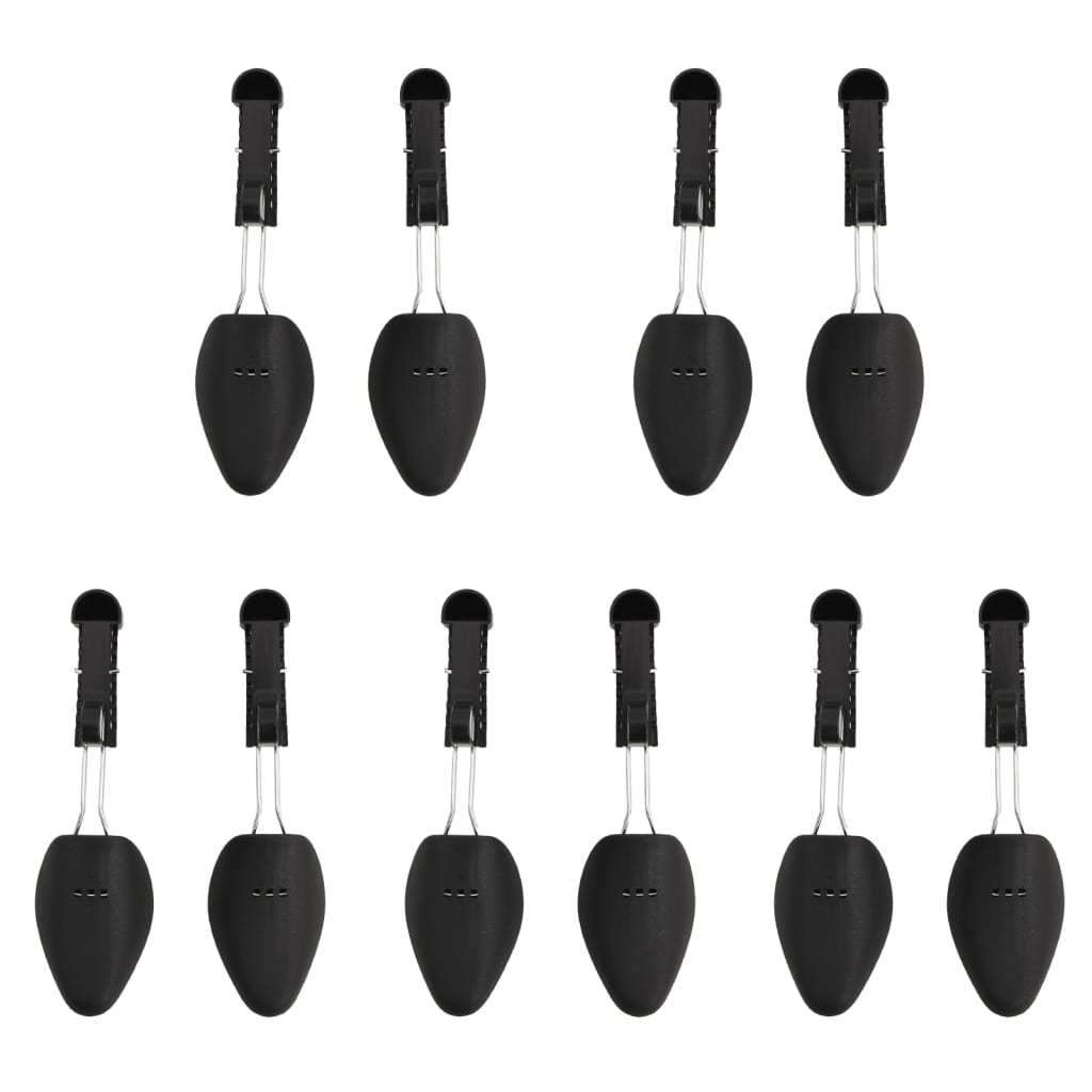 Tensores de calçado 5 pares eu 38-44 plástico preto