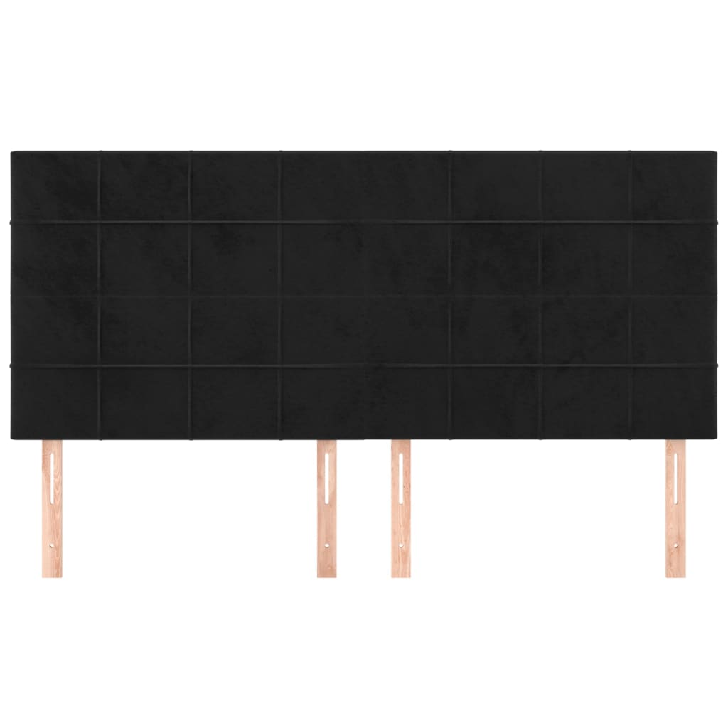 Cabeceira preta 180x5x118/128 cm veludo