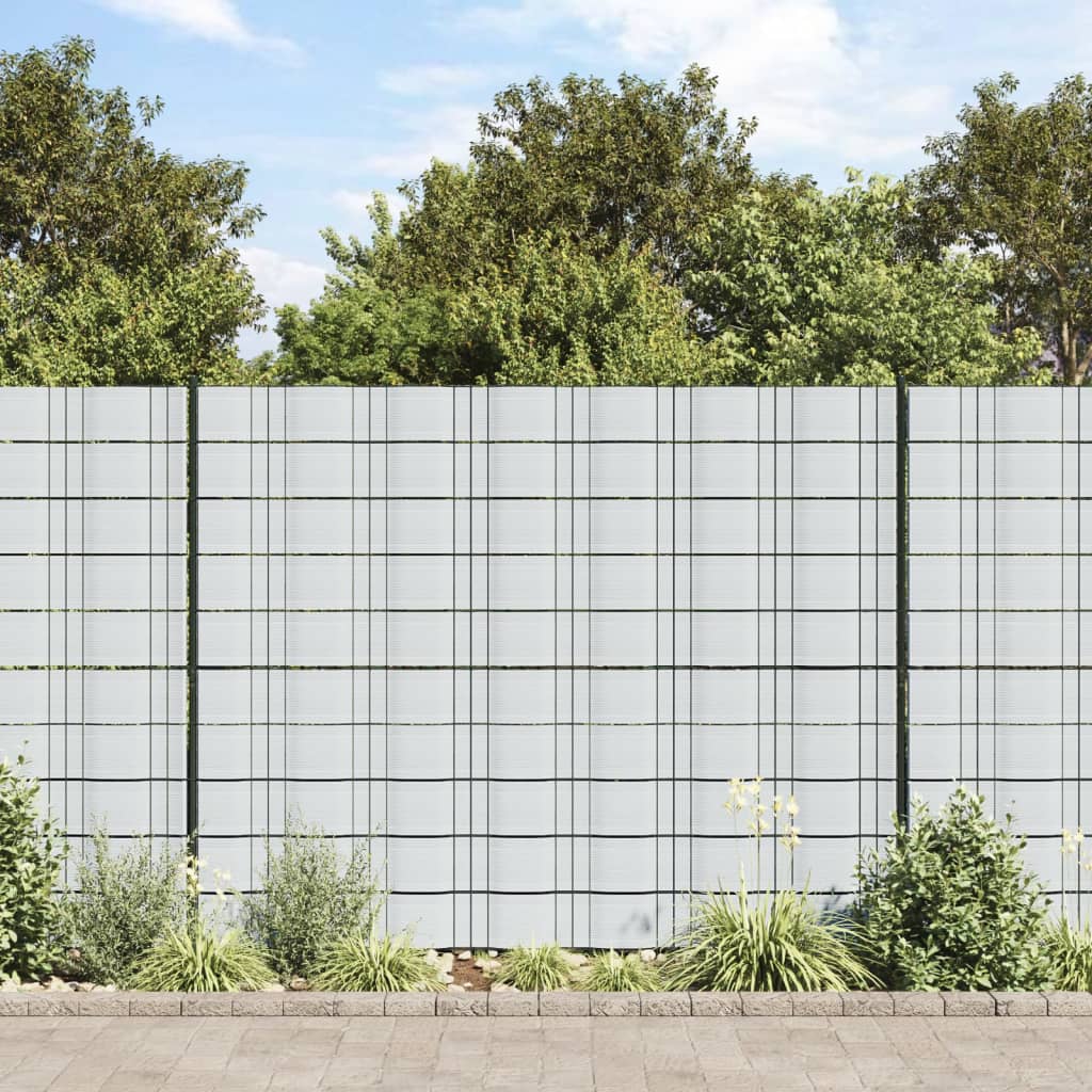 Telas privacidade p/ jardim 10 pcs 252,5x19 cm PVC cinza claro