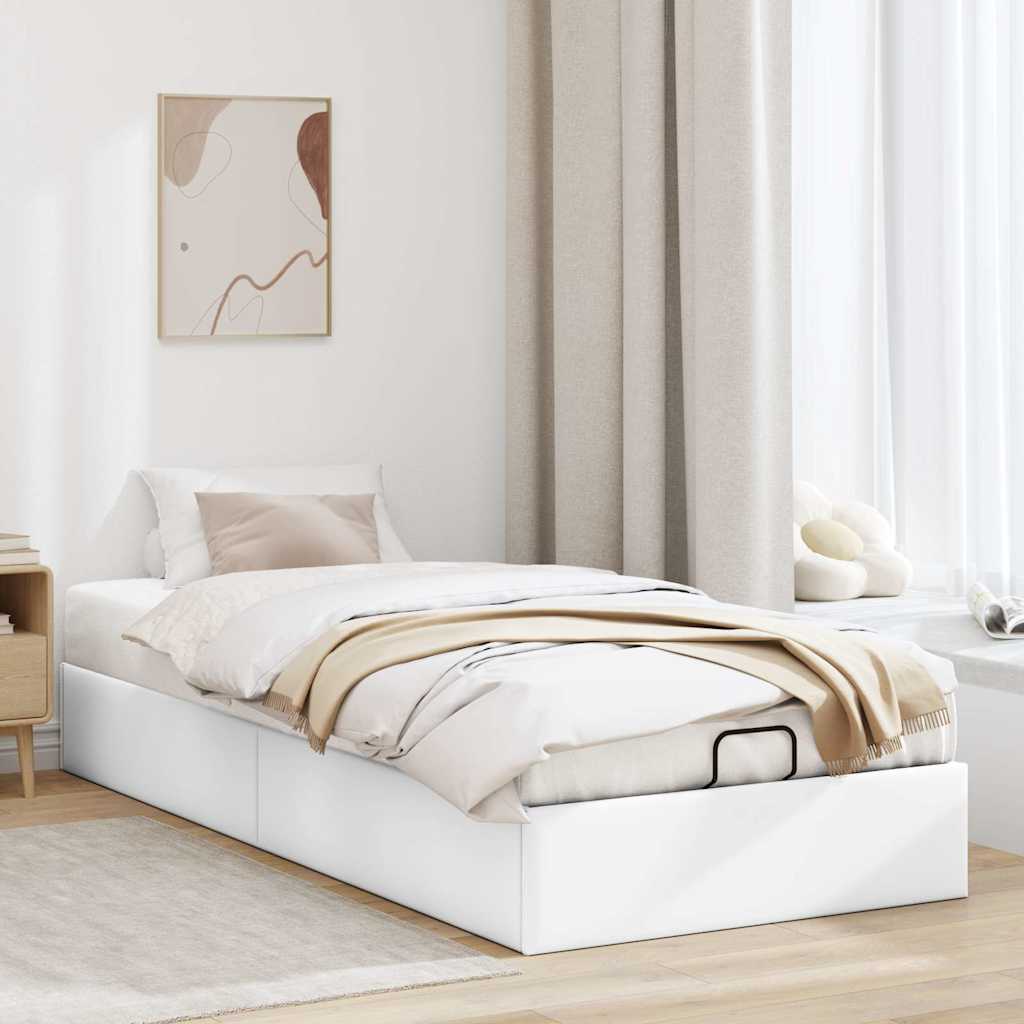 Estrutura de cama otomana sem colchão 100x200 cm branca