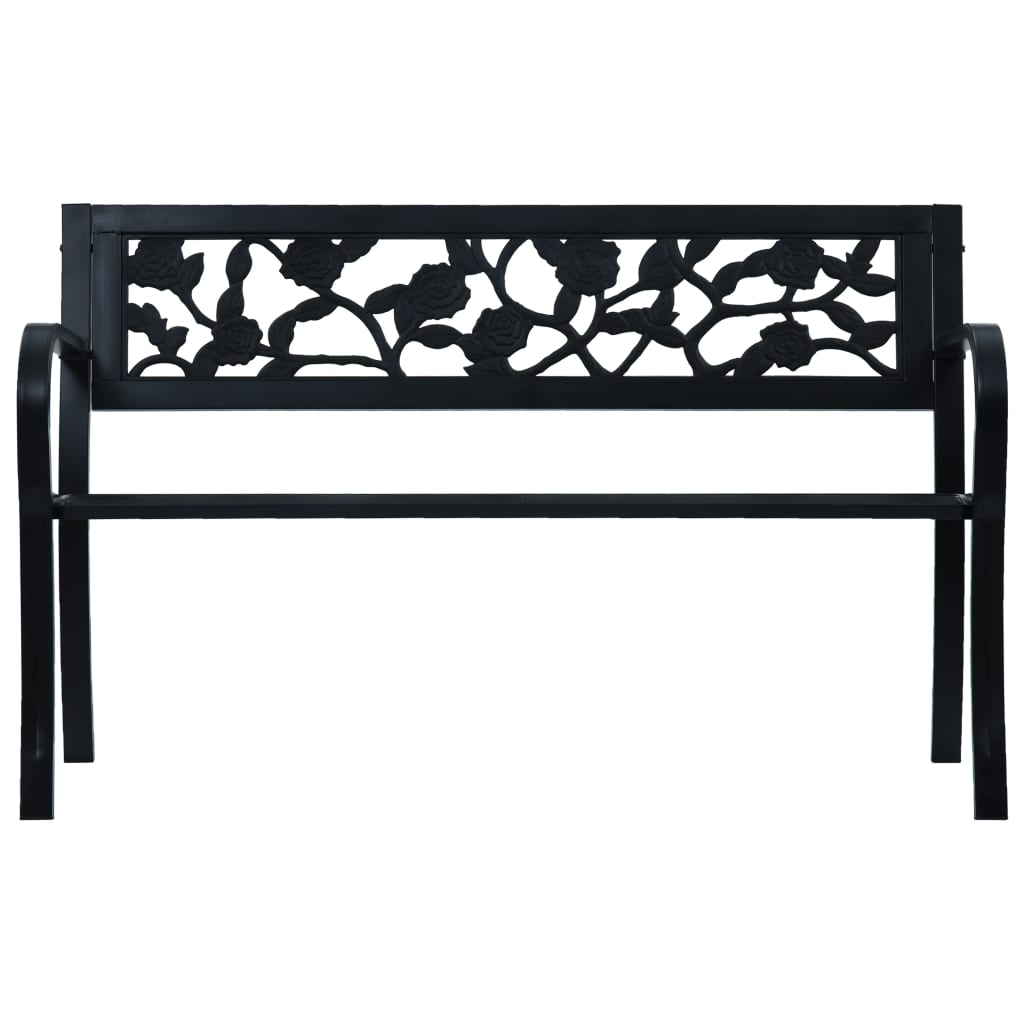 Banco jardim 125 cm aço preto