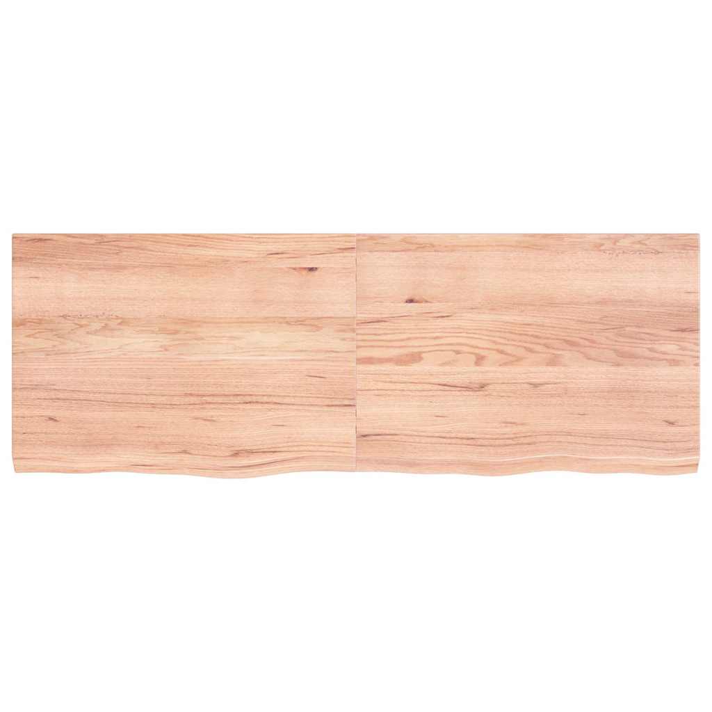 Piano tavolo marrone 140x50x(2-4) cm rovere massello trattato